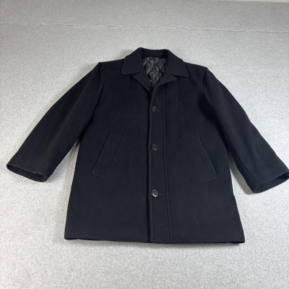 Lauren Ralph Lauren Coat Men 36 Short Black Cashmere Blend Heritage Academia Y2K